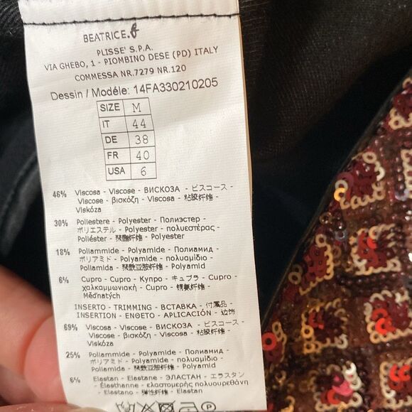 Anthropologie BEATRICE B. Gray Metallic Sequin Border Jacket M - Picture 12 of 15